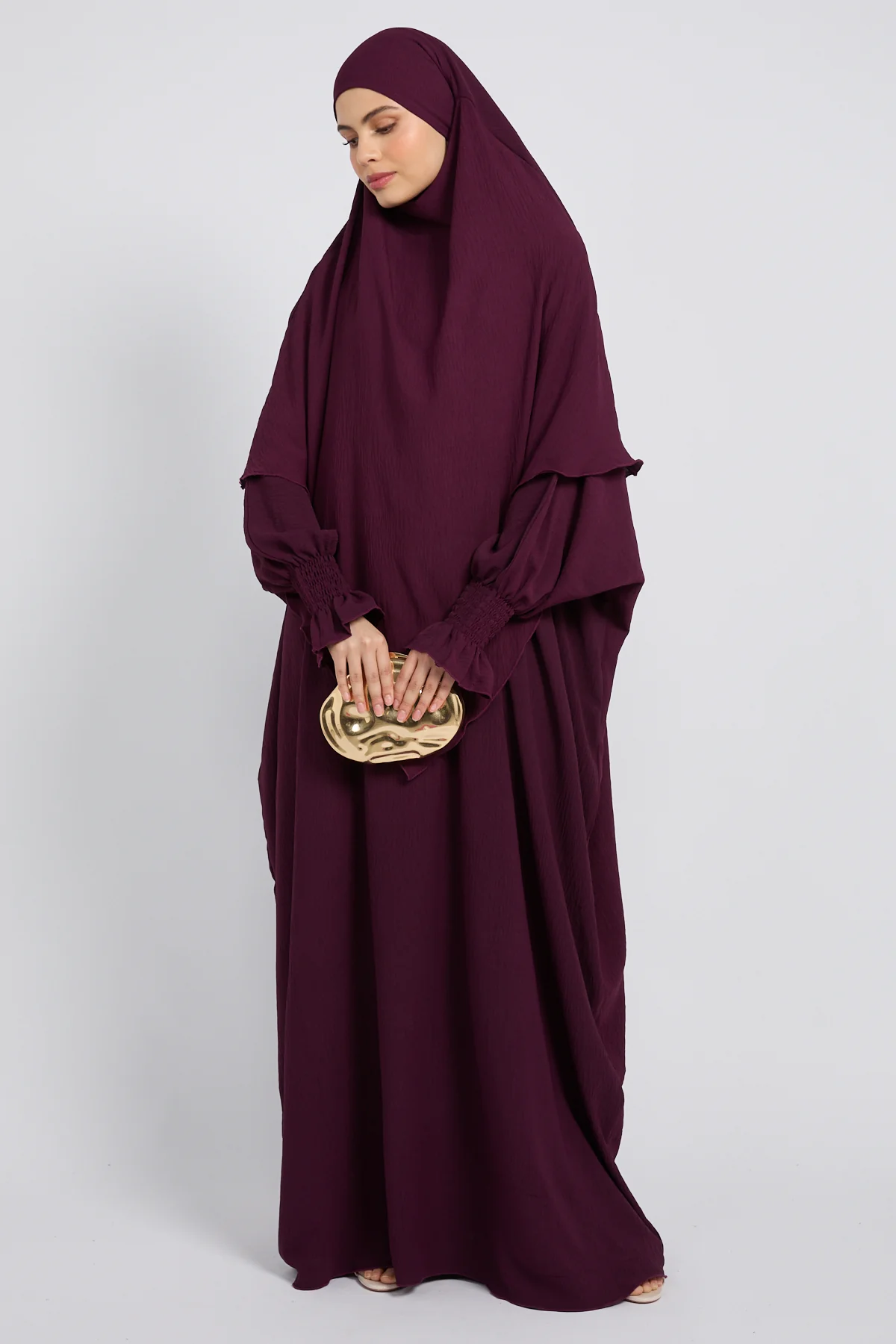 Abaya with Khimar Set - Mulberry Plum