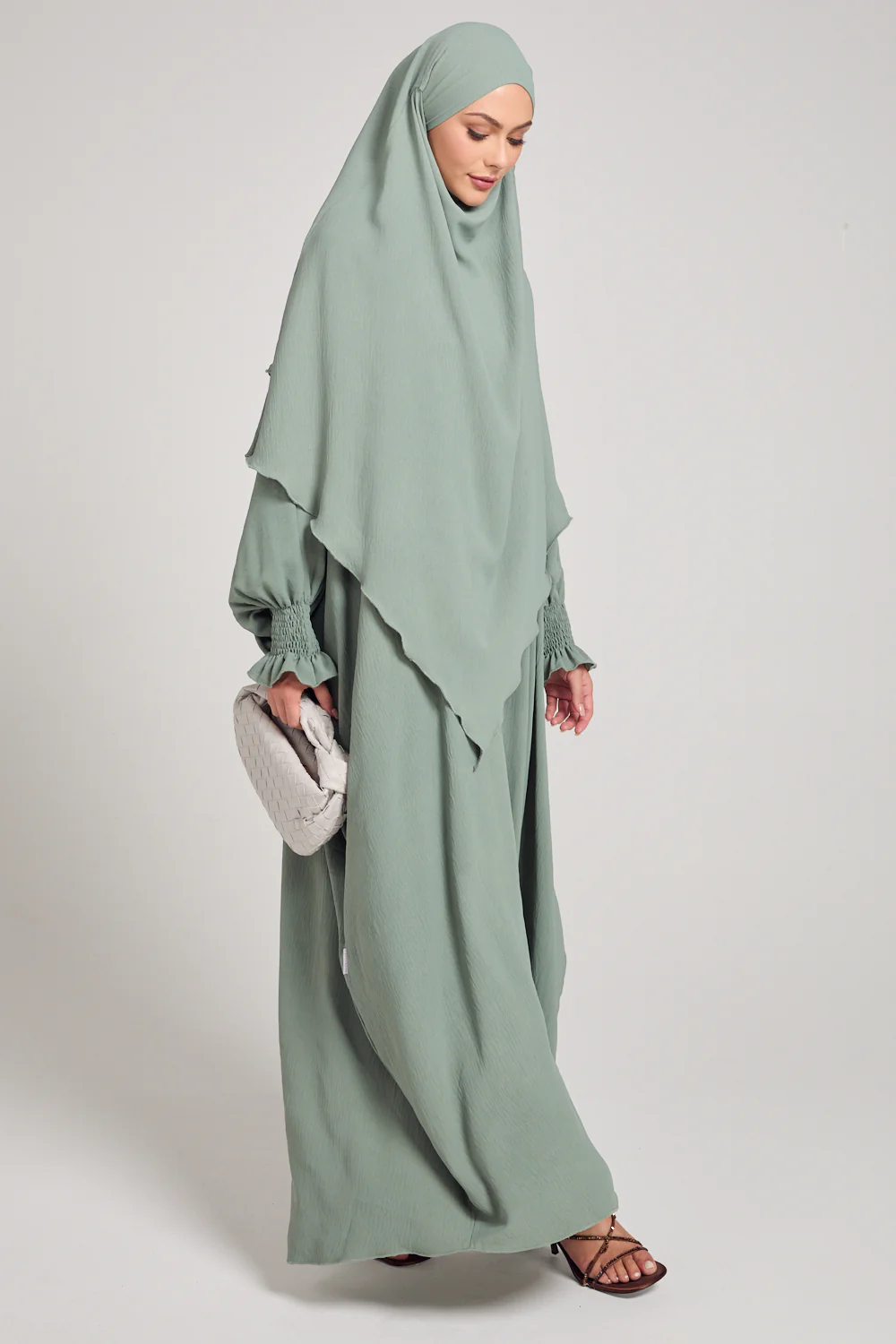 Abaya with Khimar Set - Sage - Image 4