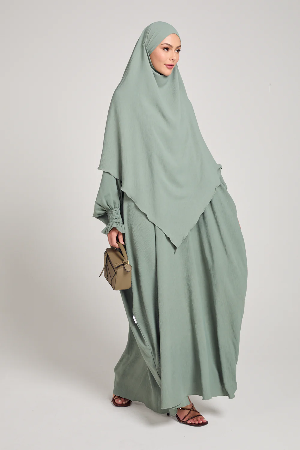 Abaya with Khimar Set - Sage - Image 6