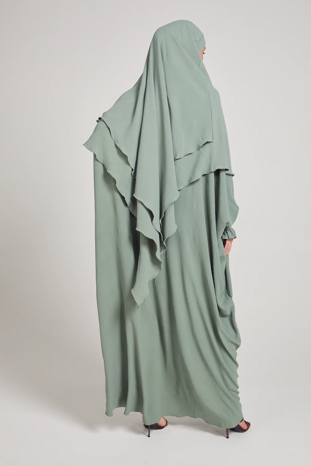 Abaya with Khimar Set - Sage - Image 7