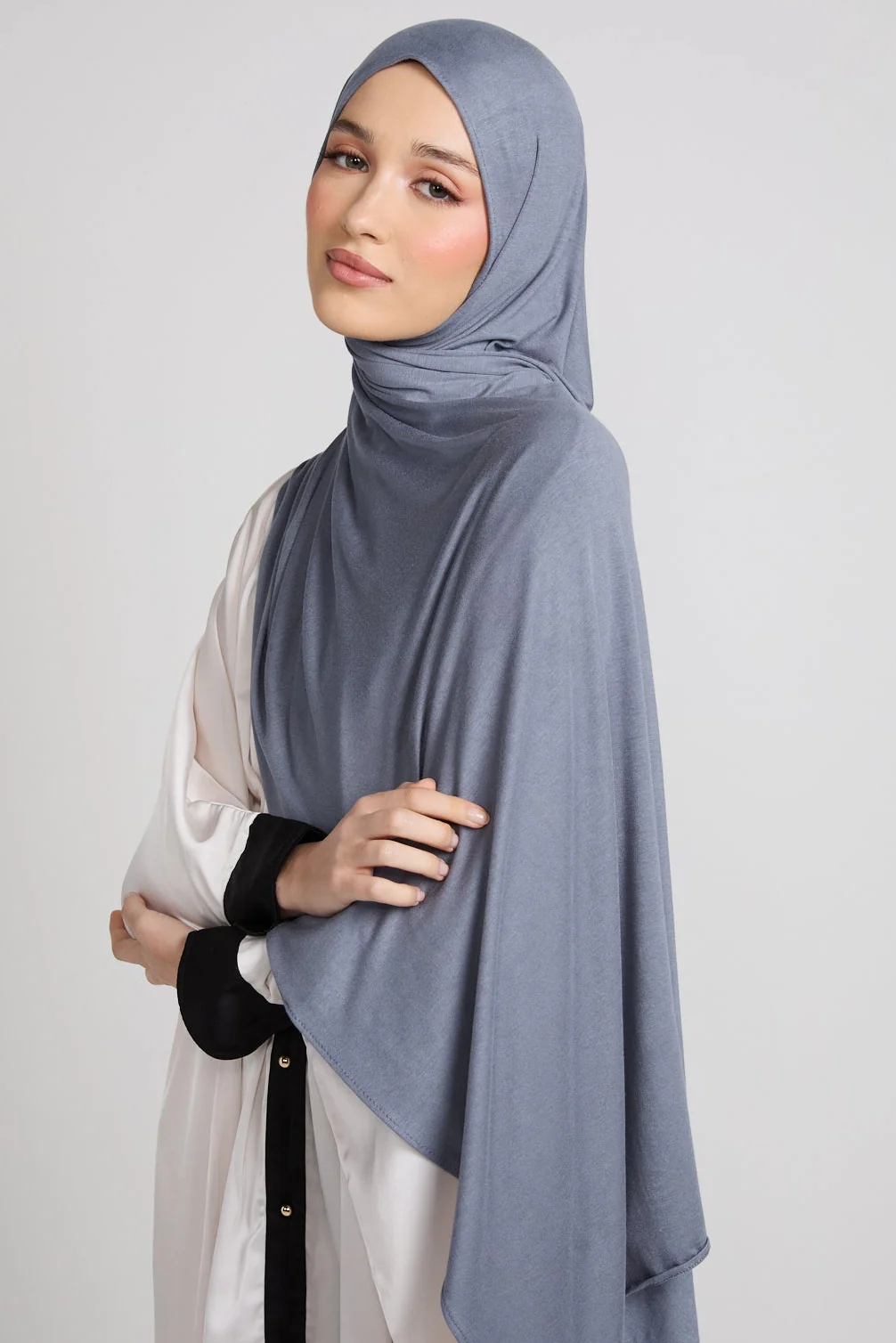 Ash Blue Jersey Hijab