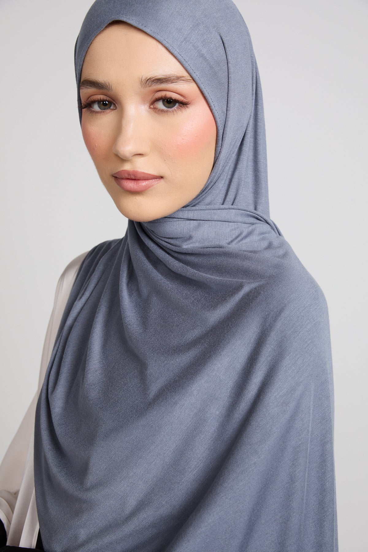 Ash Blue Jersey Hijab - Image 4