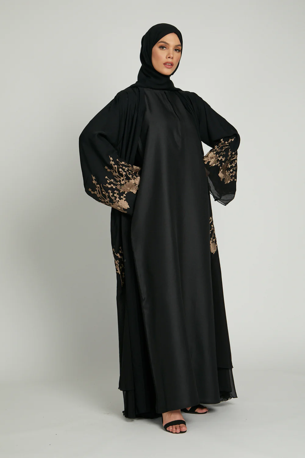 Black Inner Slip Dress with Front Zip - SLEEVELESS - Image 3