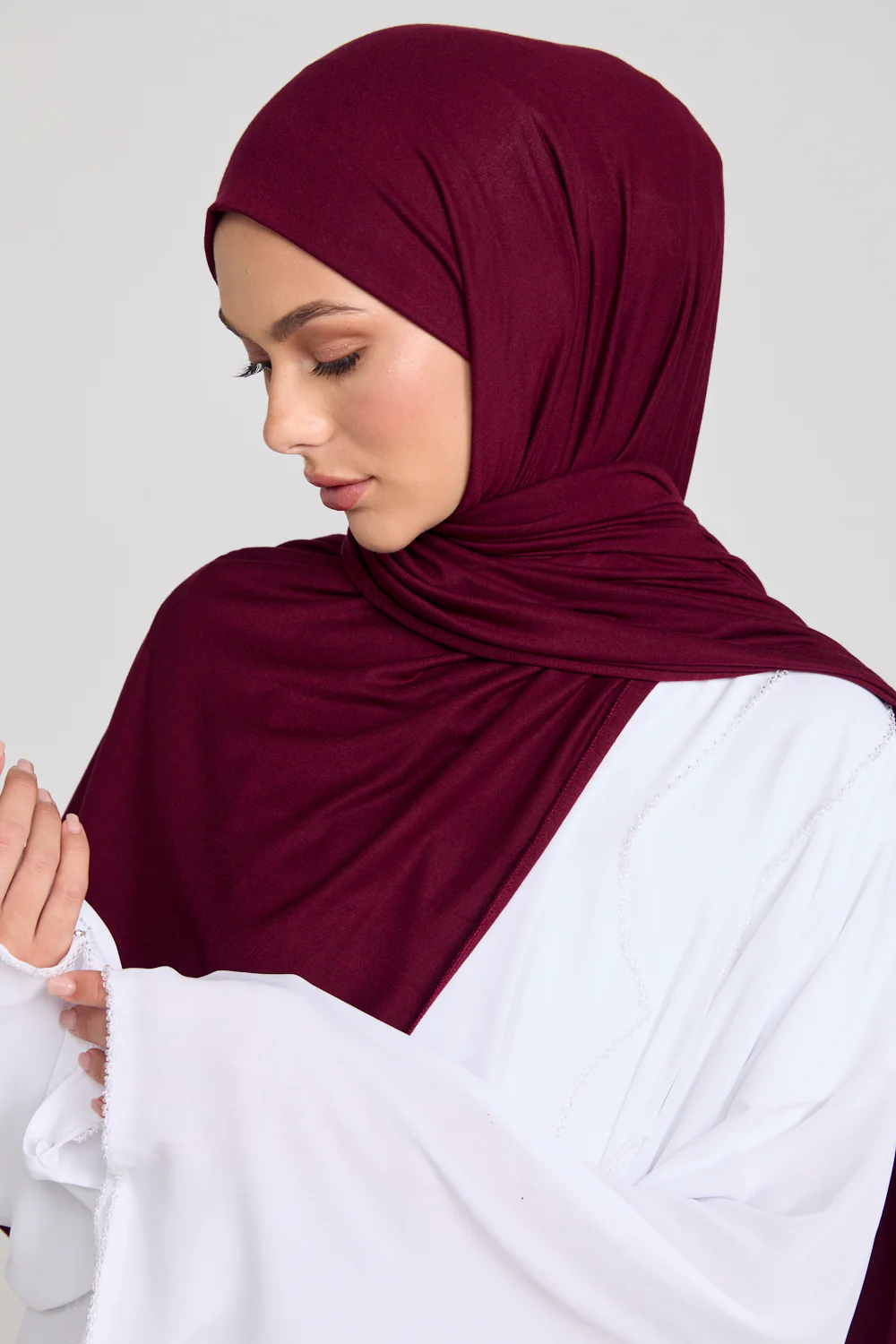 Burgundy Mist Jersey Hijab - Image 4