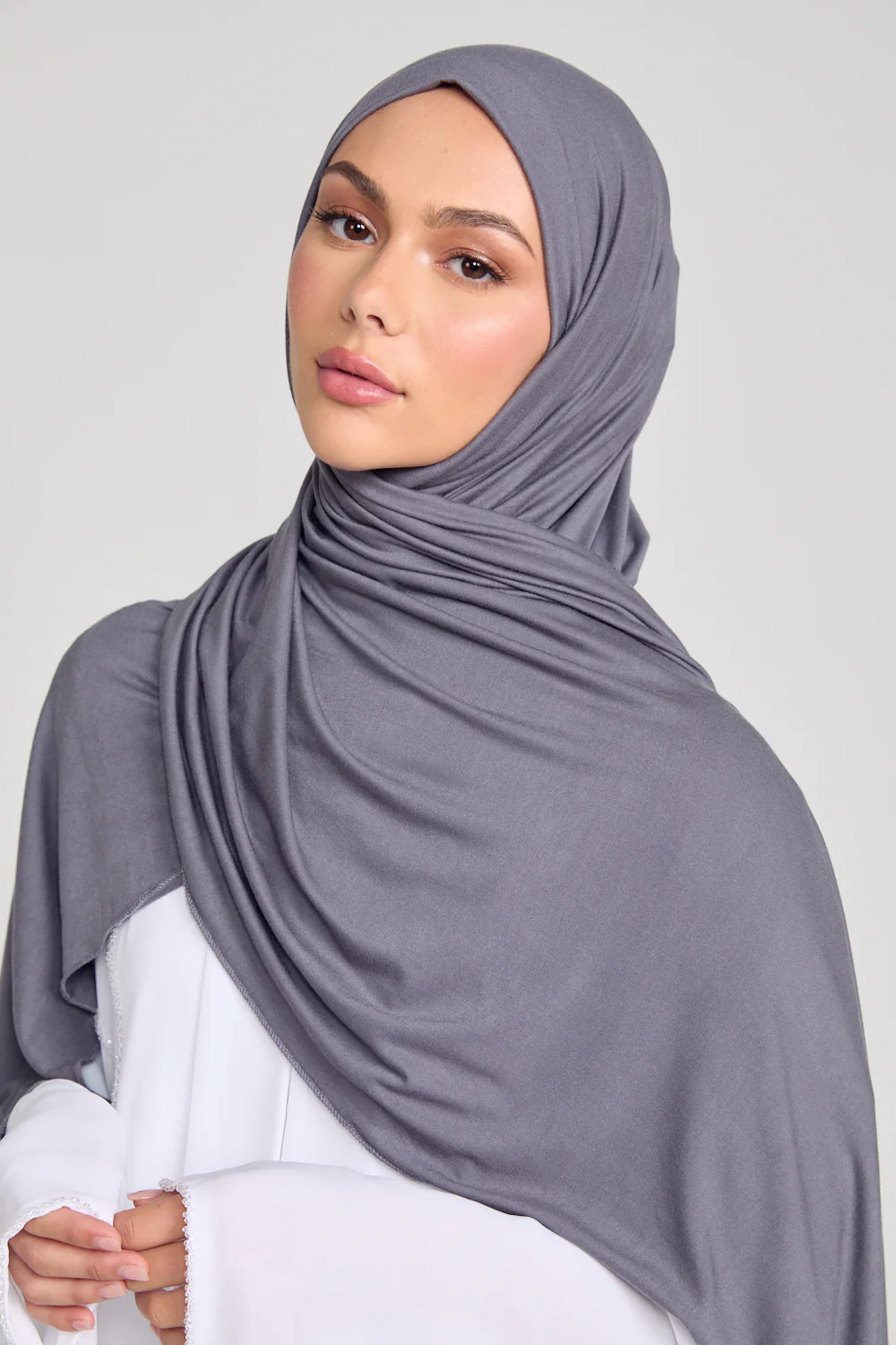 Charcoal Jersey Hijab - Image 2