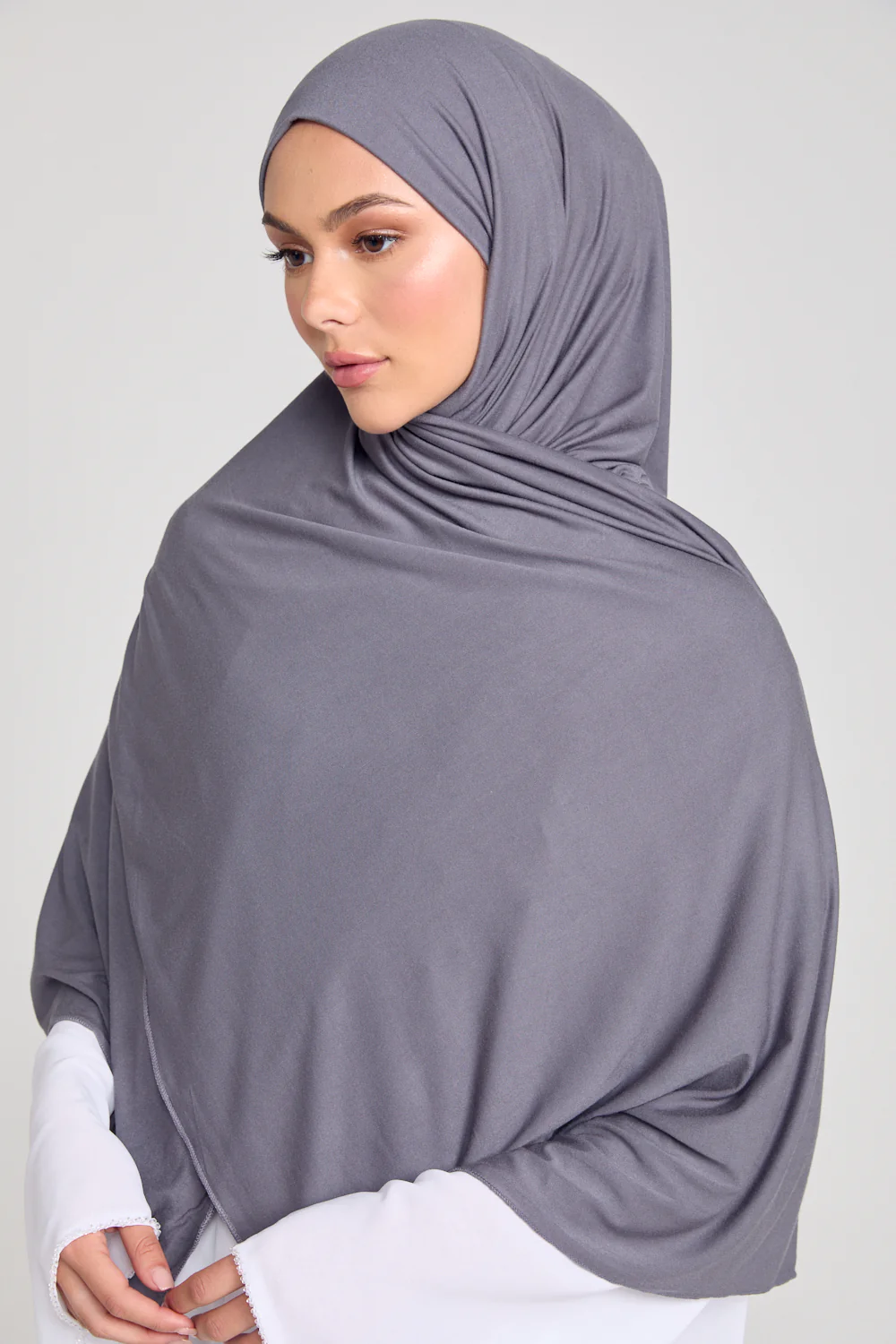 Charcoal Jersey Hijab - Image 3