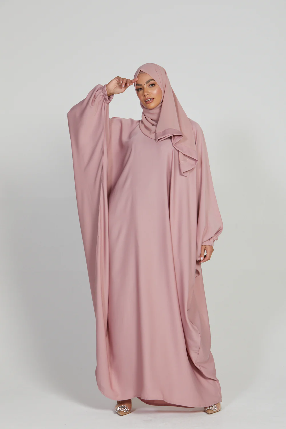 Closed Farasha with Elasticated Cuff - Blush - Image 4