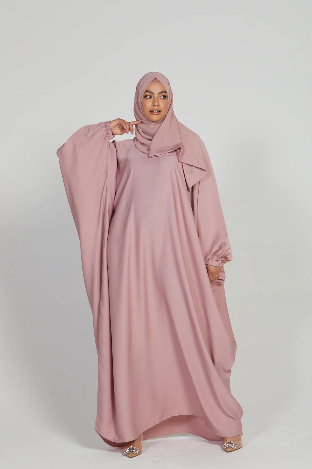 Closed Farasha with Elasticated Cuff - Blush - Image 5