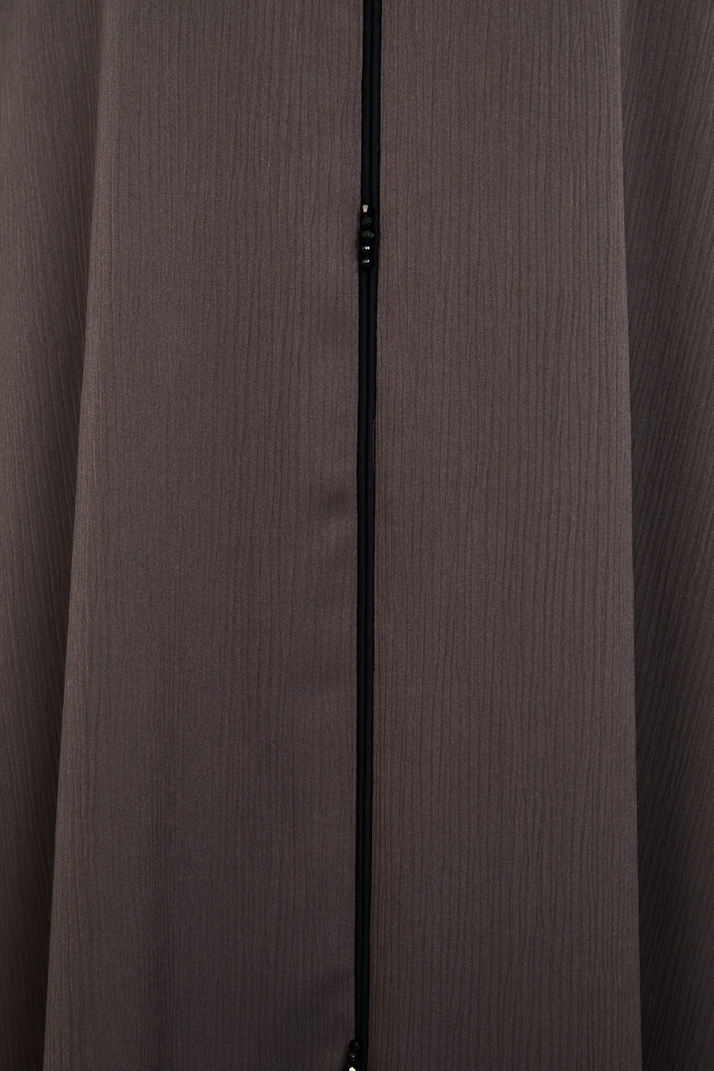 Closed Textured Abaya with Dainty Detailing - Charcoal Brown - Image 5