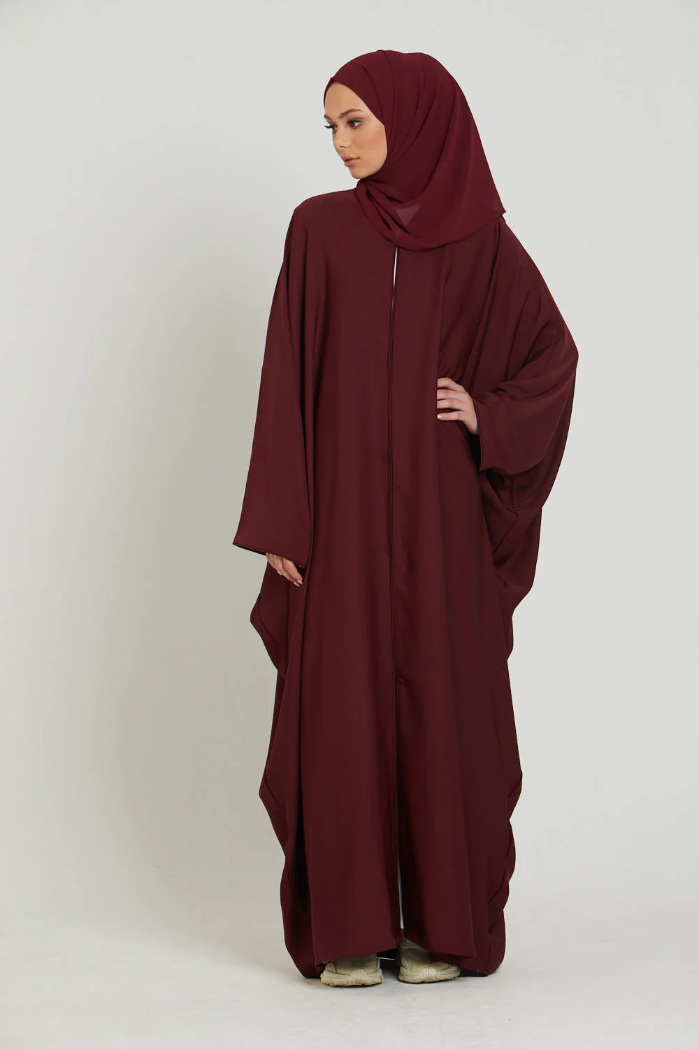Deep Maroon Open Farasha - Image 2