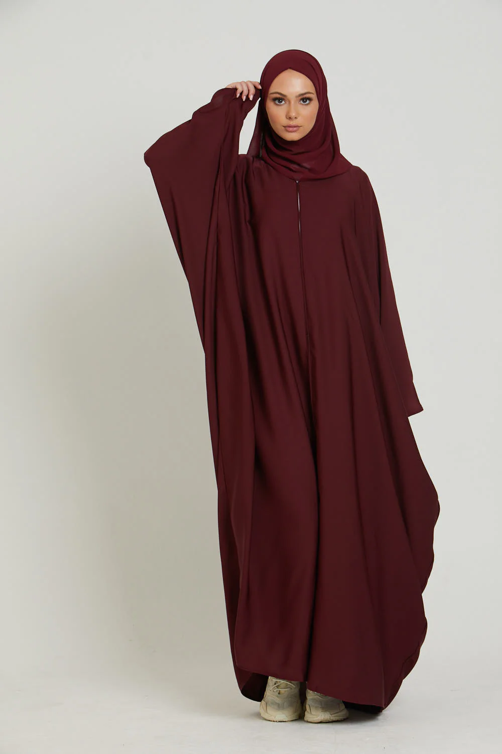 Deep Maroon Open Farasha - Image 3