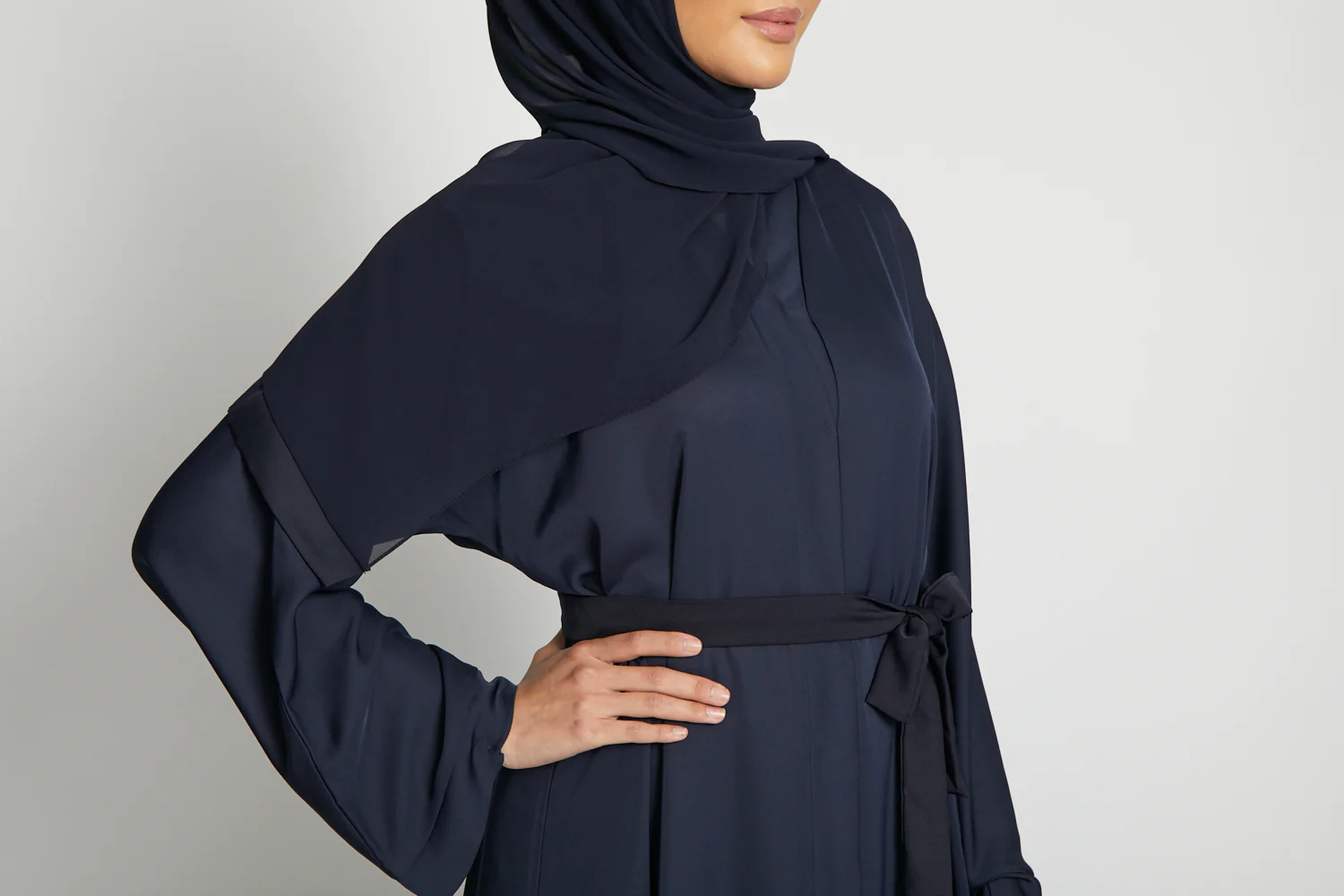 Deep Navy Open Abaya - Image 9