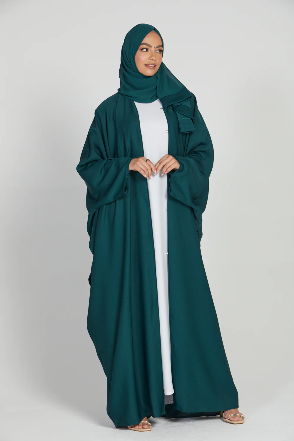 Deep Teal Open Farasha - Image 2
