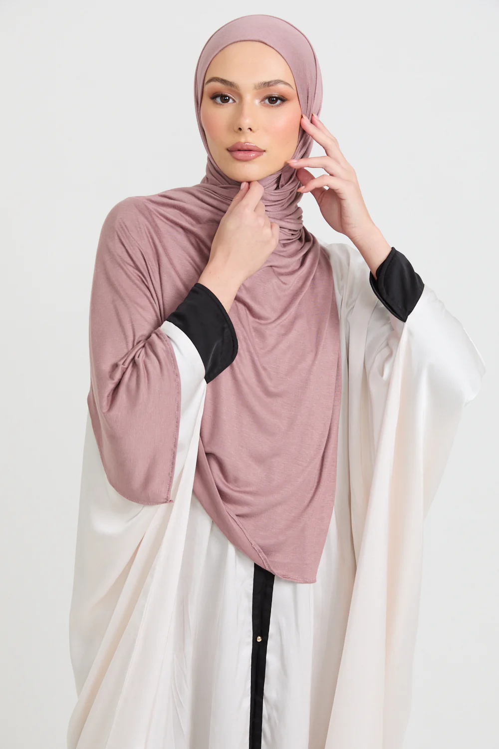 Dusty Rose Jersey Hijab - Image 3