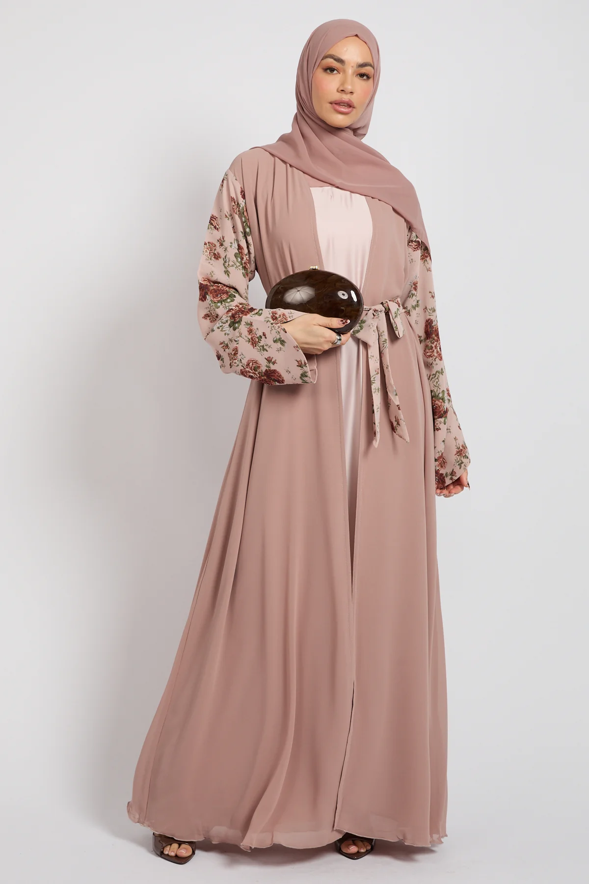English Rose Chiffon Open Abaya - LIMITED EDITION - Image 5
