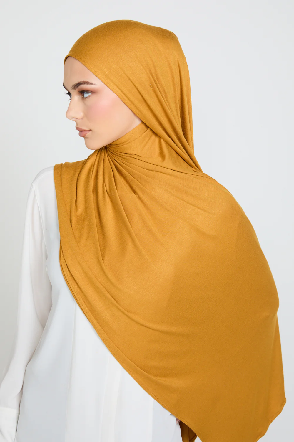 Golden Saffron Jersey Hijab - Image 4