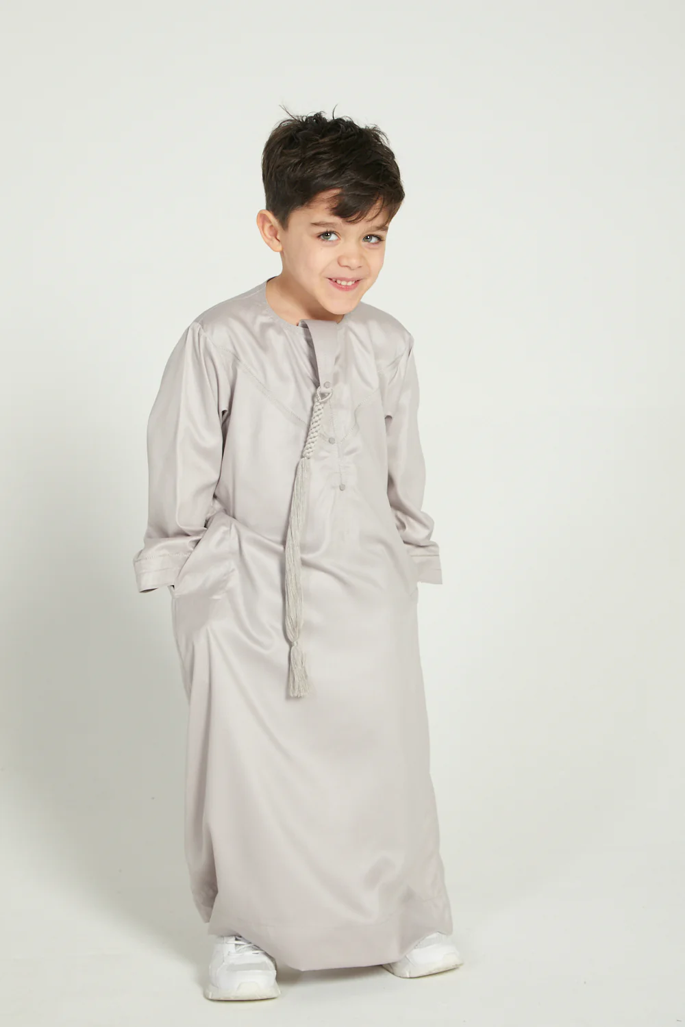 Junior Boys Emirati Thobe - Nude - Image 5