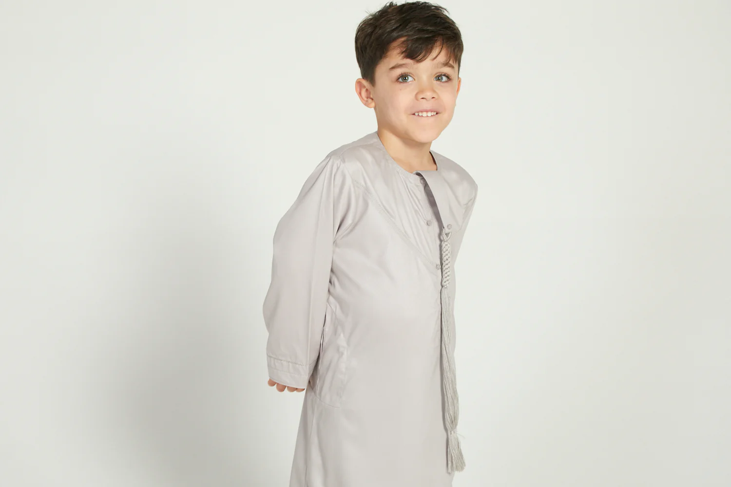 Junior Boys Emirati Thobe - Nude - Image 9