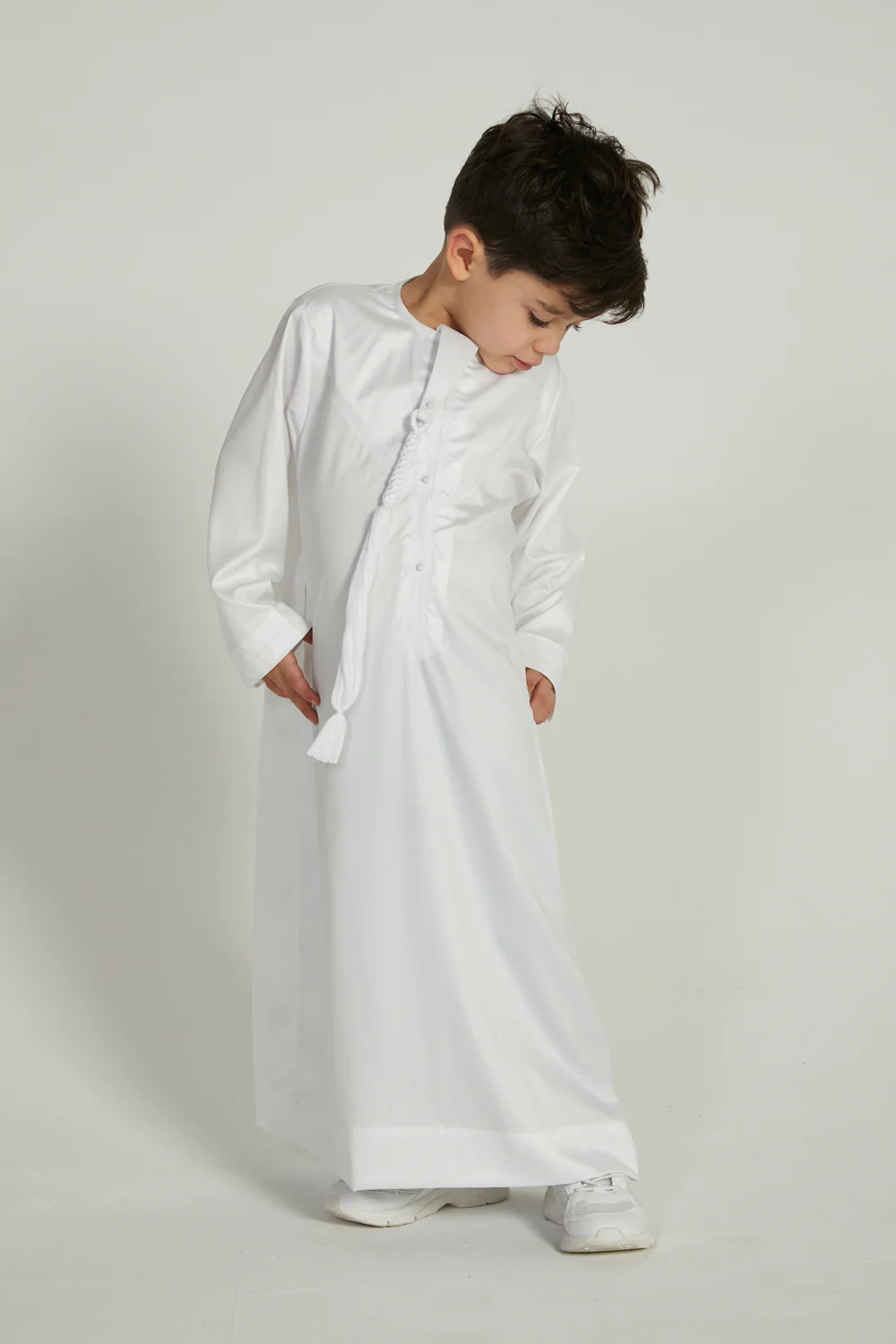 Junior Boys Emirati Thobe - White - Image 3