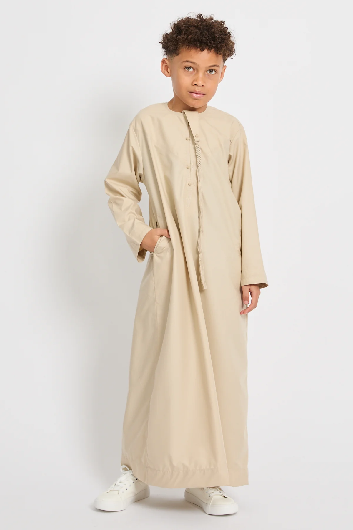 Junior Boys Premium Emirati Thobe - Arabian Sand