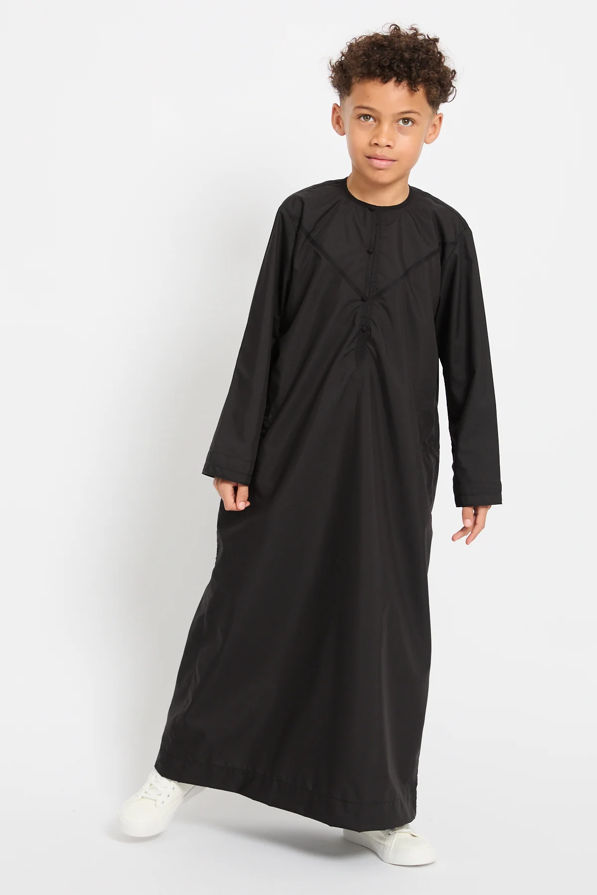Junior Boys Premium Emirati Thobe - Black - Image 3