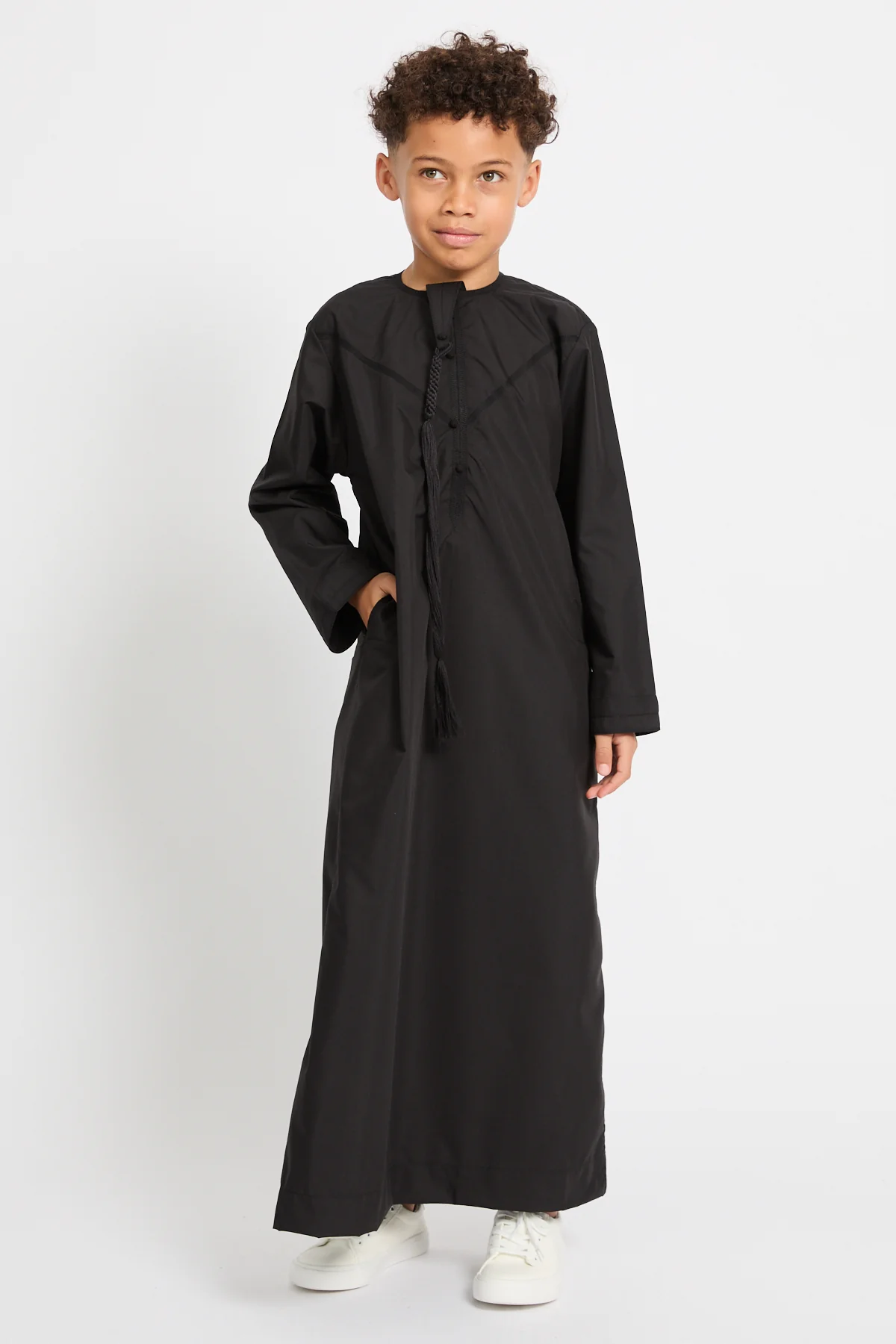 Junior Boys Premium Emirati Thobe - Black - Image 7