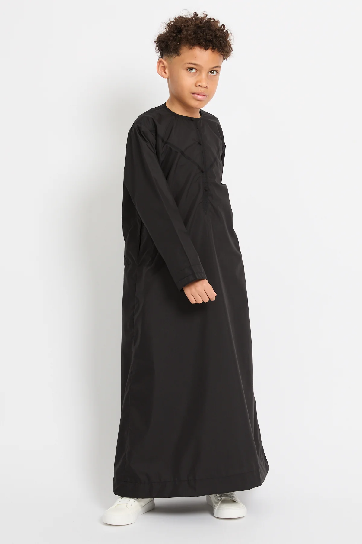 Junior Boys Premium Emirati Thobe - Black - Image 8