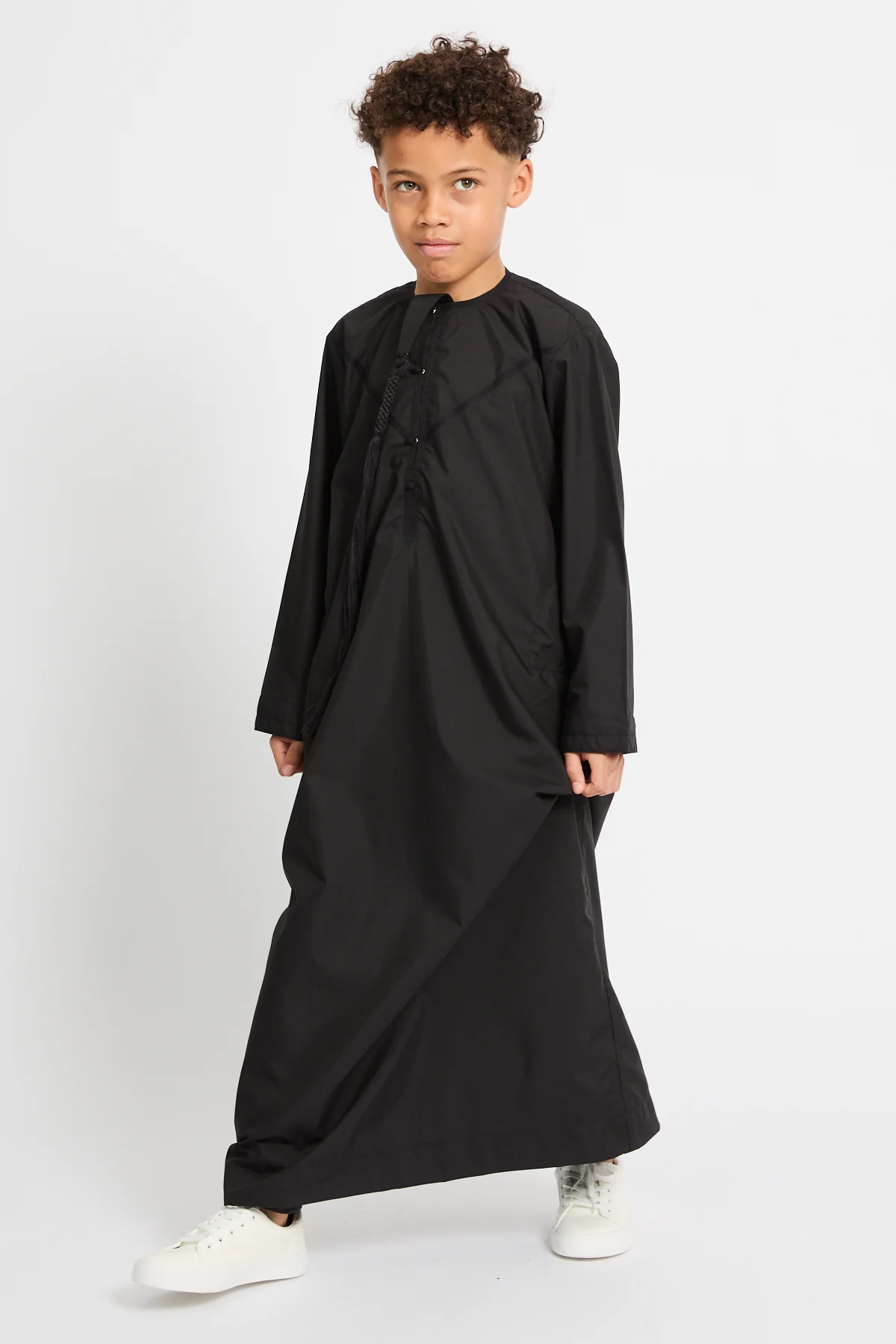 Junior Boys Premium Emirati Thobe - Black - Image 9