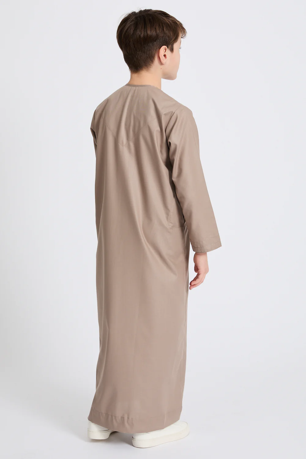 Junior Boys Premium Emirati Thobe - Latte - Image 7