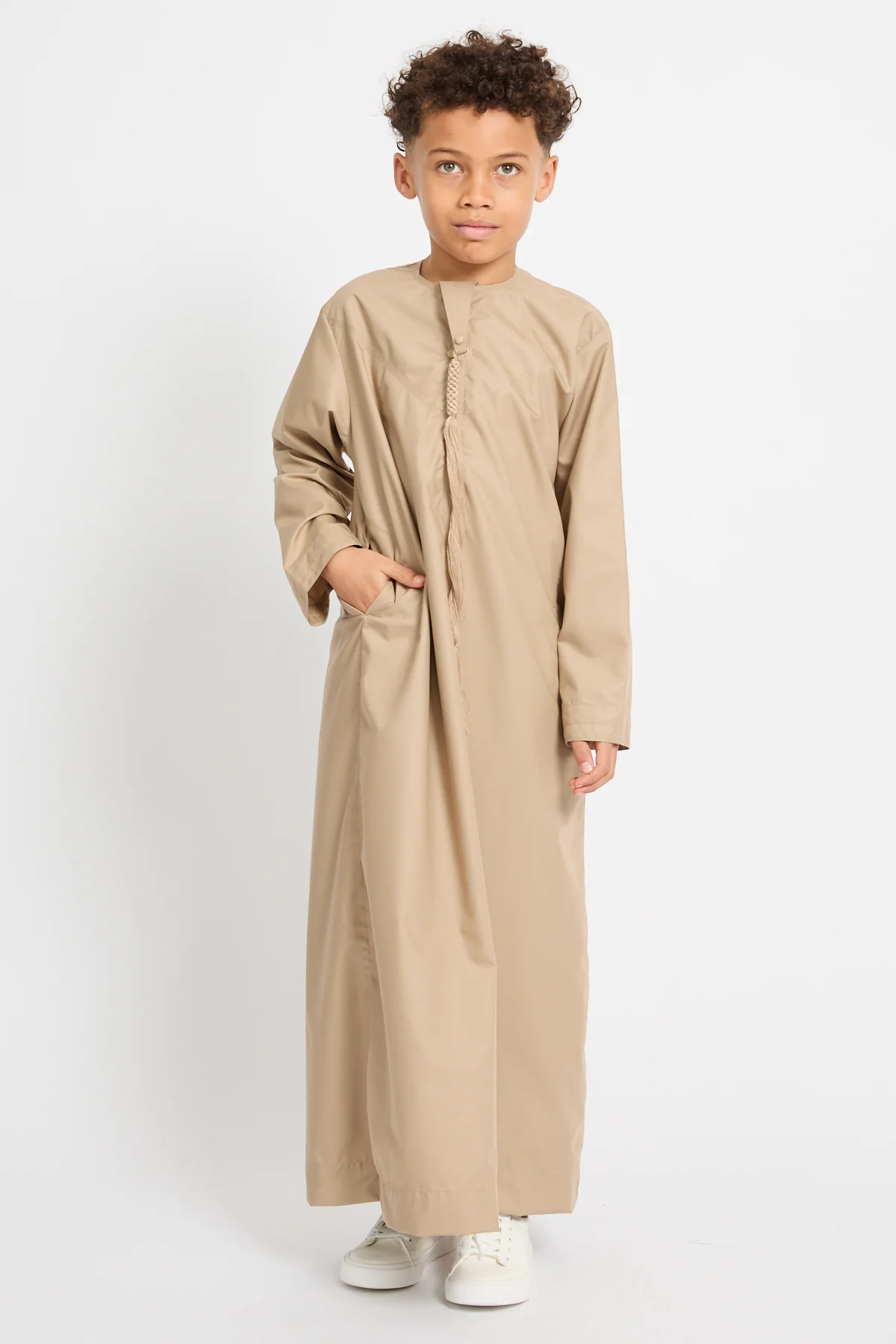 Junior Boys Premium Emirati Thobe - Sahara Desert - Image 9