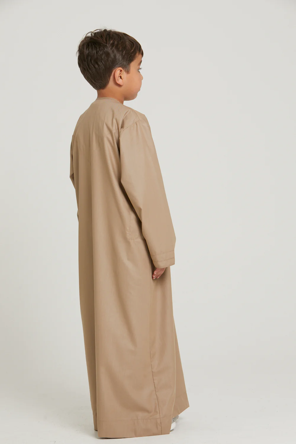 Junior Boys Premium Emirati Thobe - Warm Sand - Image 7