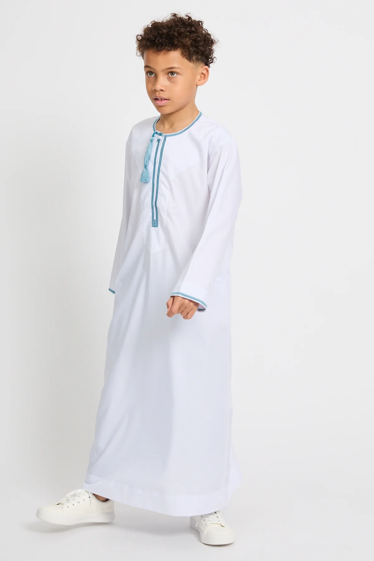 Junior Boys Premium Omani Thobe - Blue Heirloom