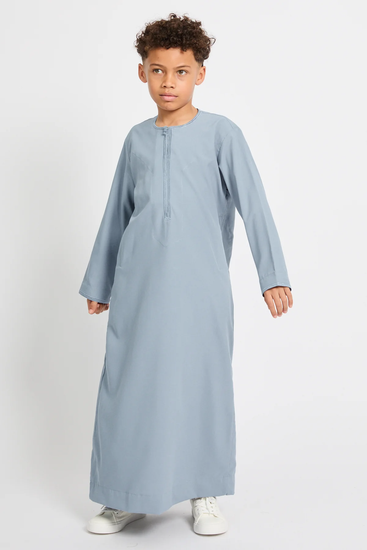 Junior Boys Premium Omani Thobe - Desert Sky - Image 10