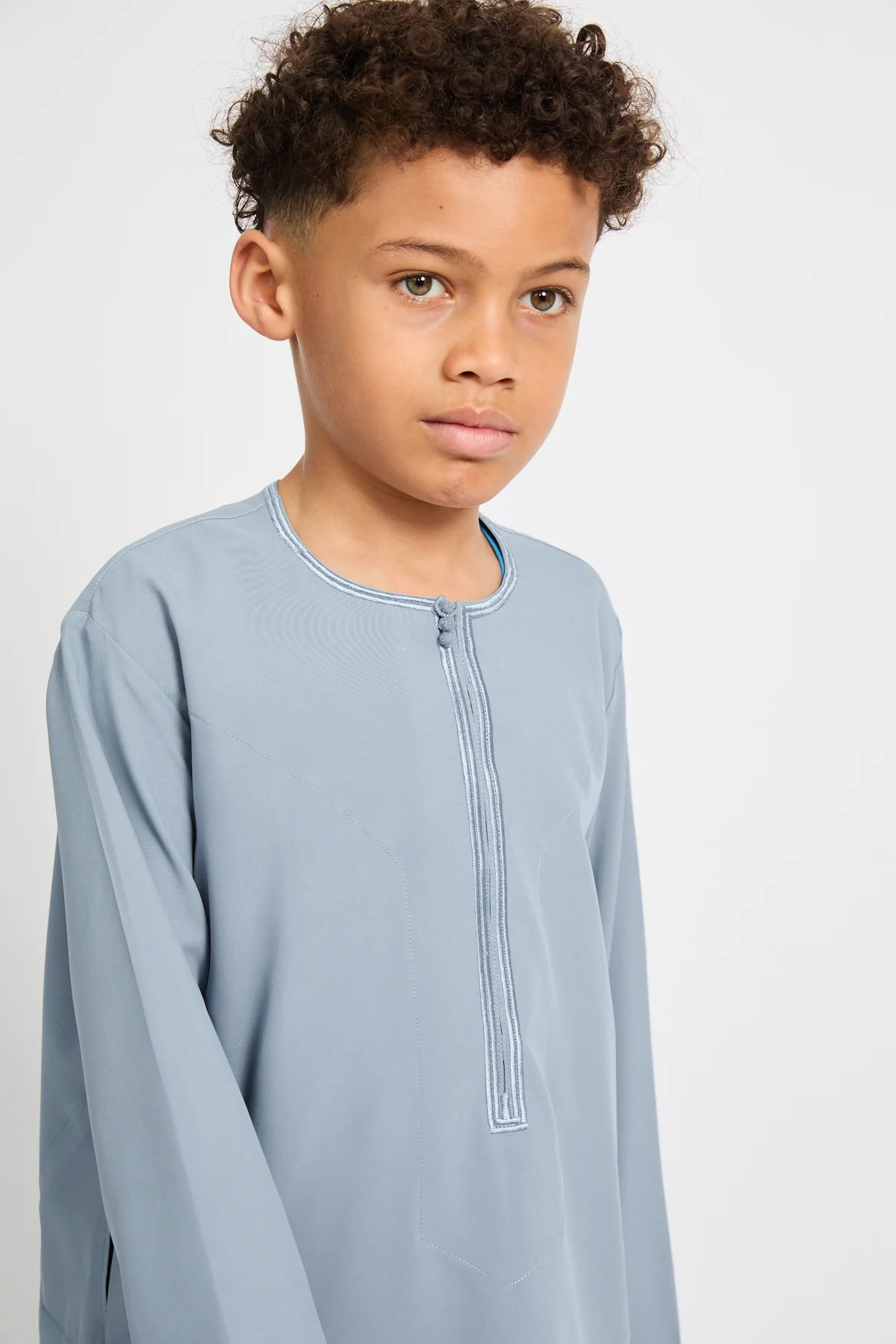 Junior Boys Premium Omani Thobe - Desert Sky - Image 4
