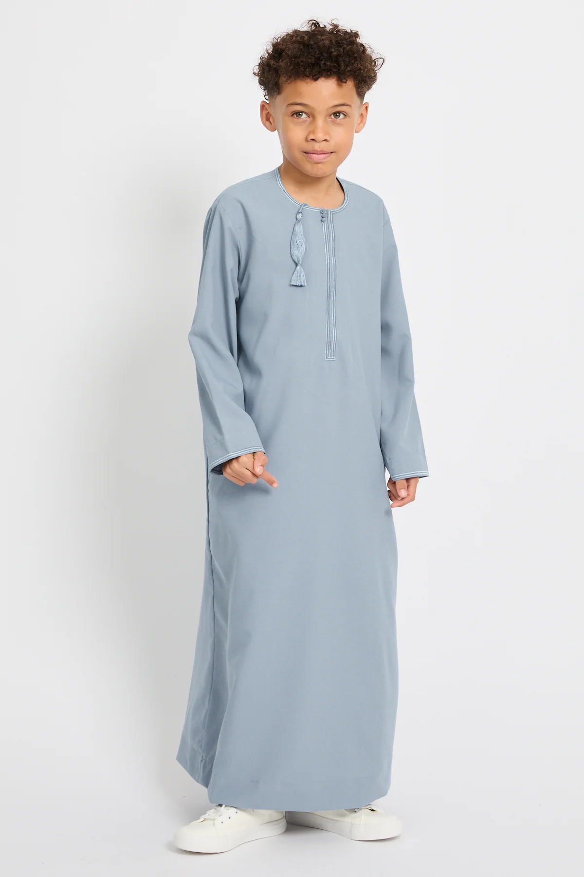 Junior Boys Premium Omani Thobe - Desert Sky - Image 5