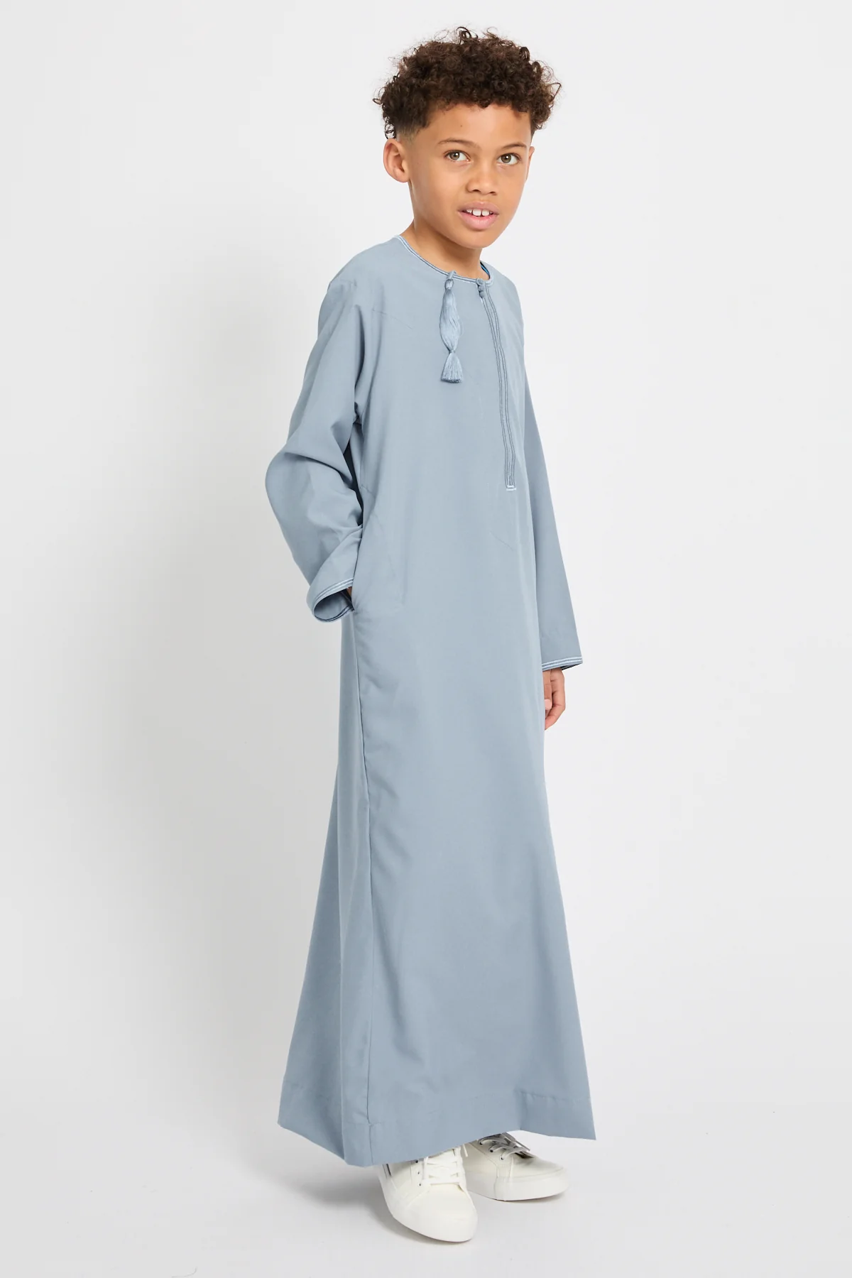 Junior Boys Premium Omani Thobe - Desert Sky - Image 7