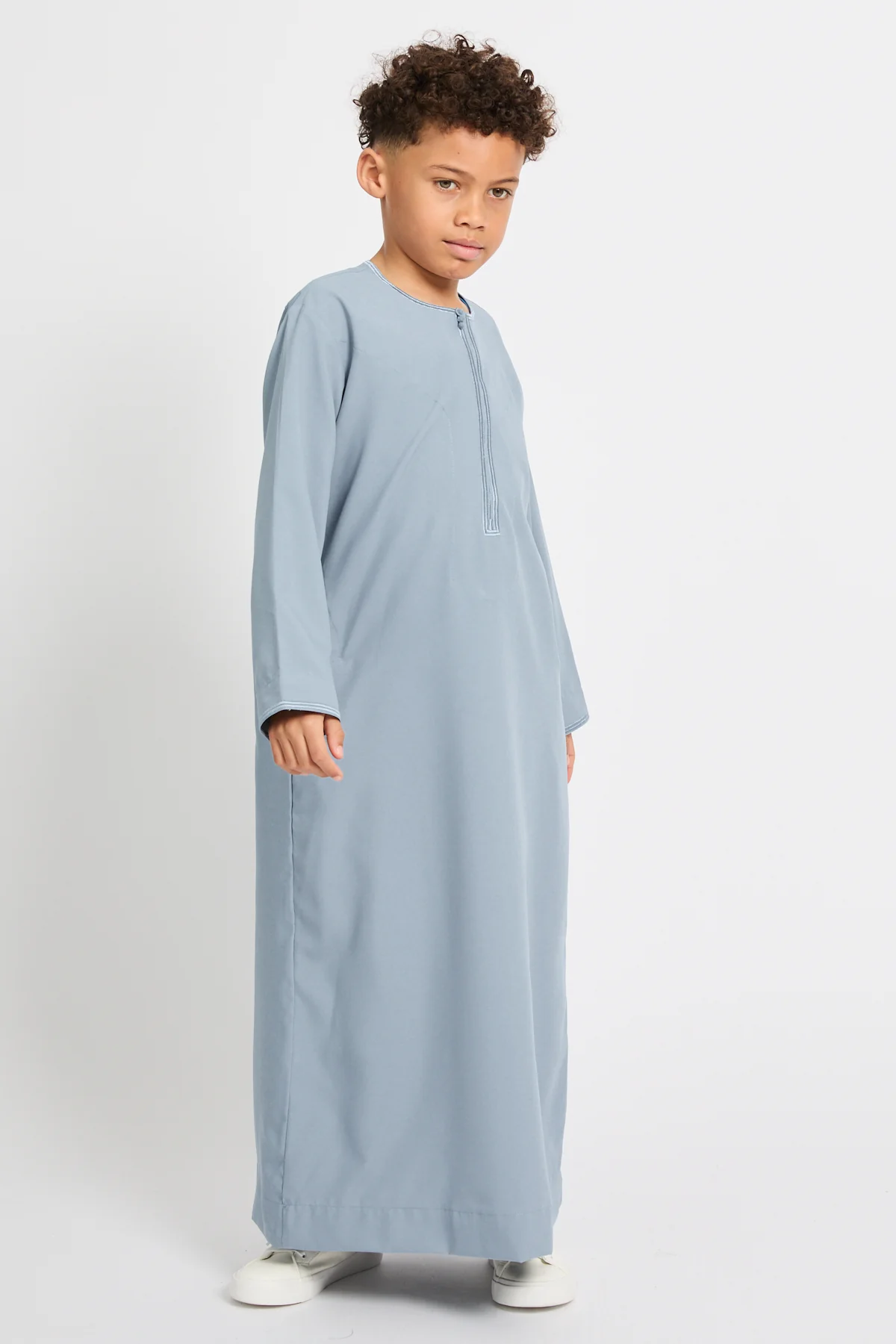 Junior Boys Premium Omani Thobe - Desert Sky - Image 9