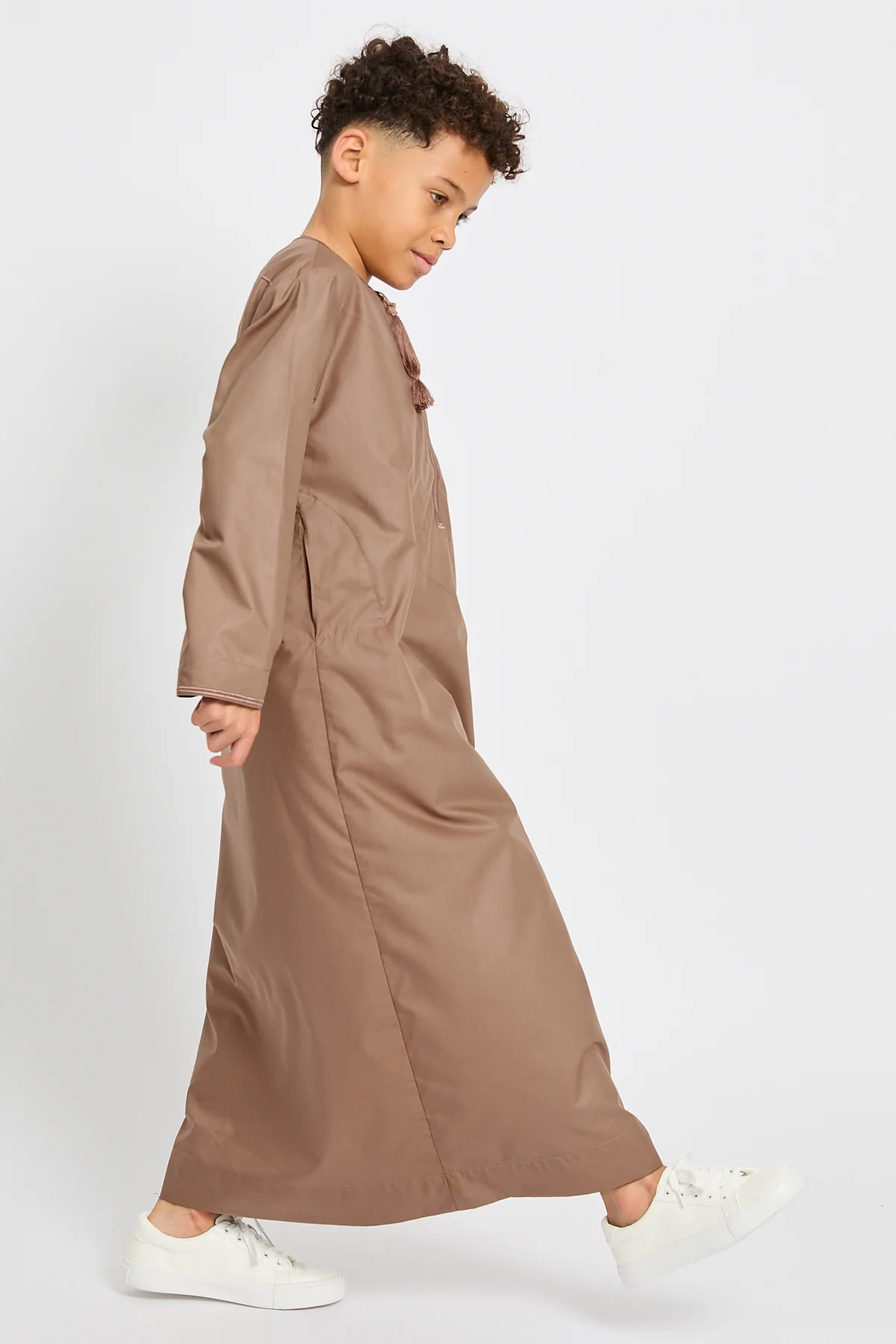 Junior Boys Premium Omani Thobe - Dusty Caramel - Image 8
