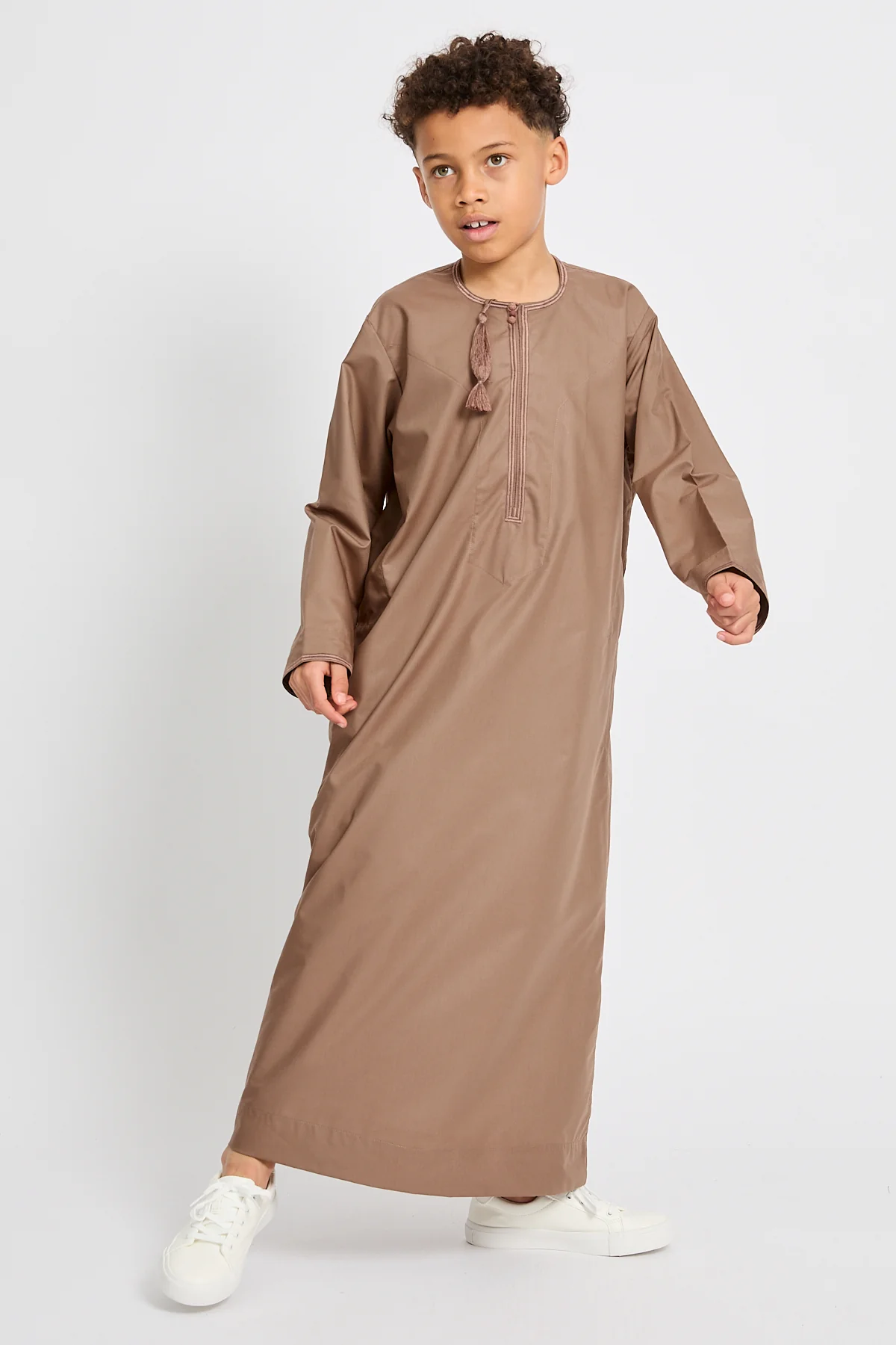Junior Boys Premium Omani Thobe - Dusty Caramel - Image 9