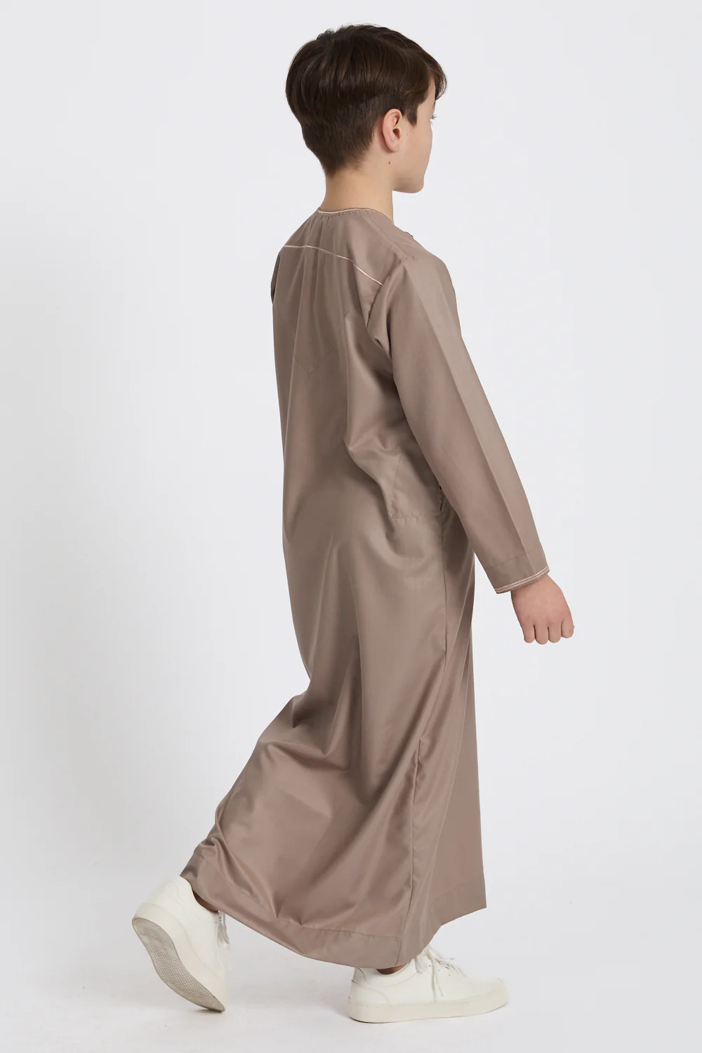 Junior Boys Premium Omani Thobe - Mocha Meringue - Image 6