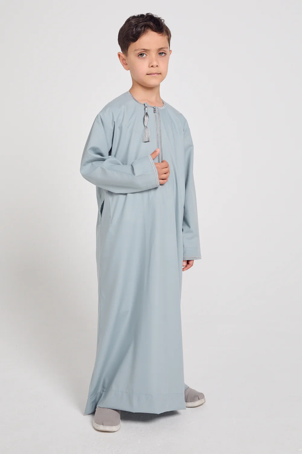 Junior Boys Premium Omani Thobe - Pearl Blue