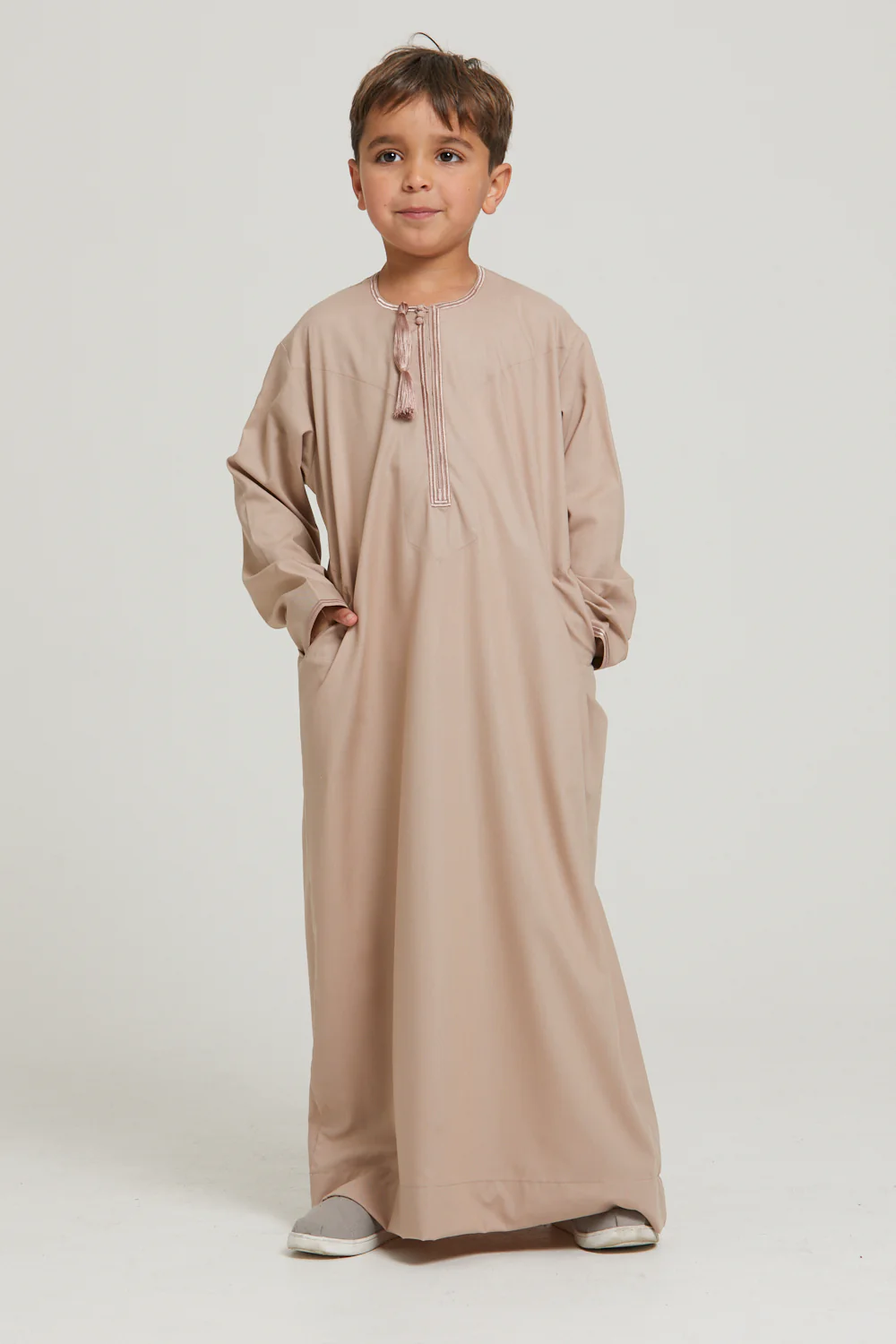 Junior Boys Premium Omani Thobe - Rose Dust