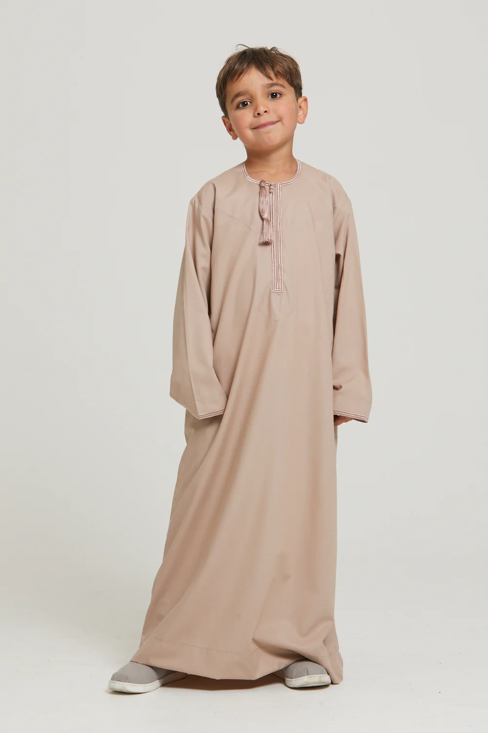 Junior Boys Premium Omani Thobe - Rose Dust - Image 3