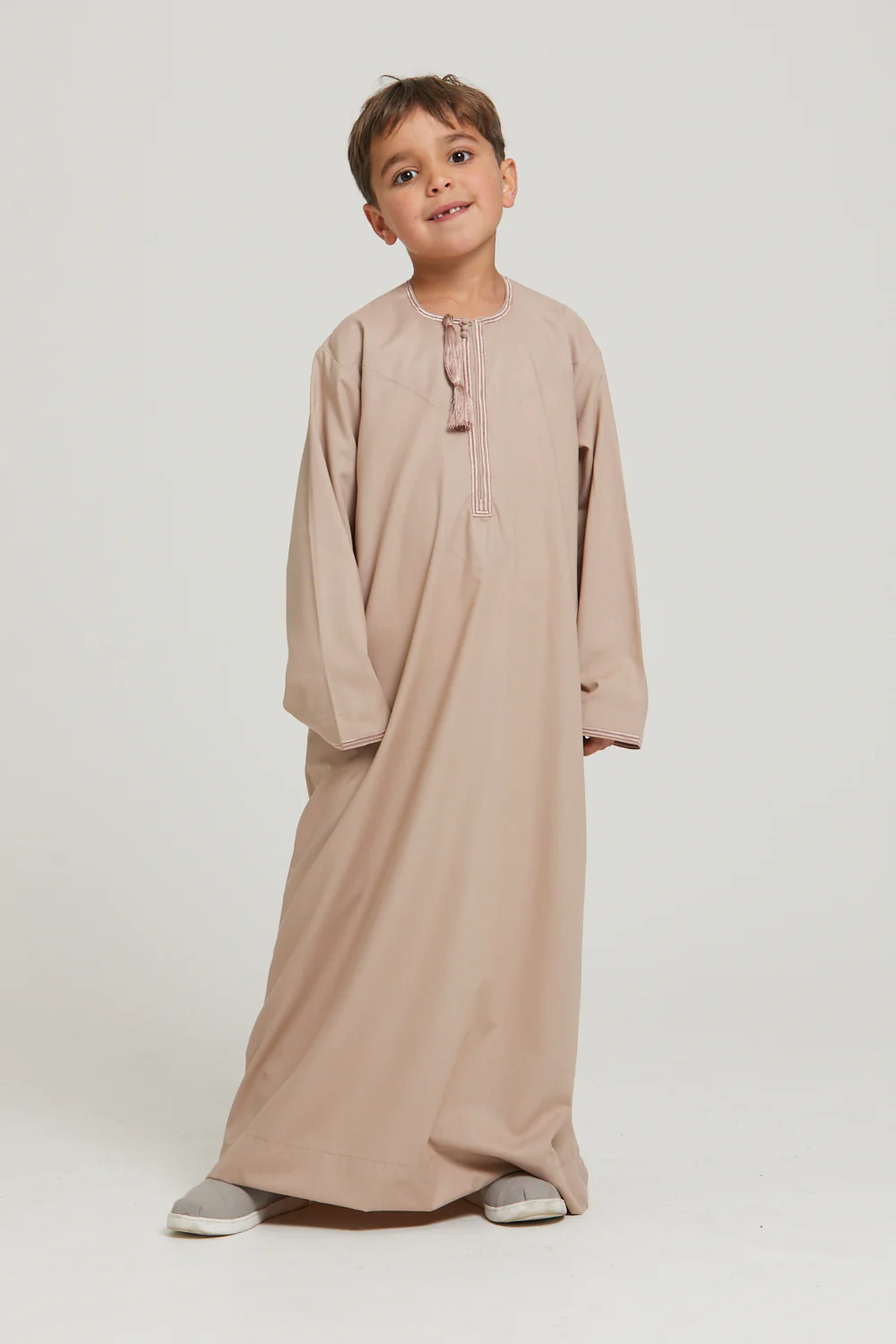 Junior Boys Premium Omani Thobe - Rose Dust - Image 4