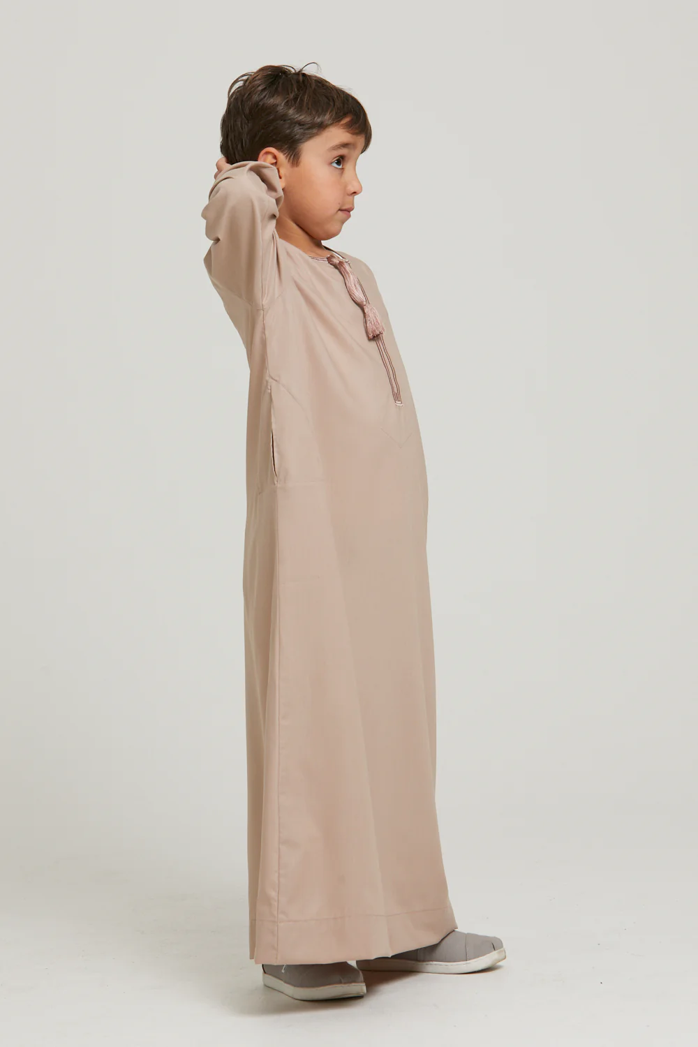 Junior Boys Premium Omani Thobe - Rose Dust - Image 6