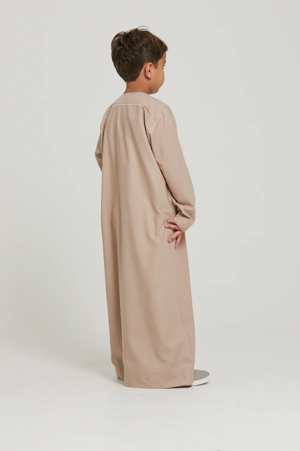 Junior Boys Premium Omani Thobe - Rose Dust - Image 7