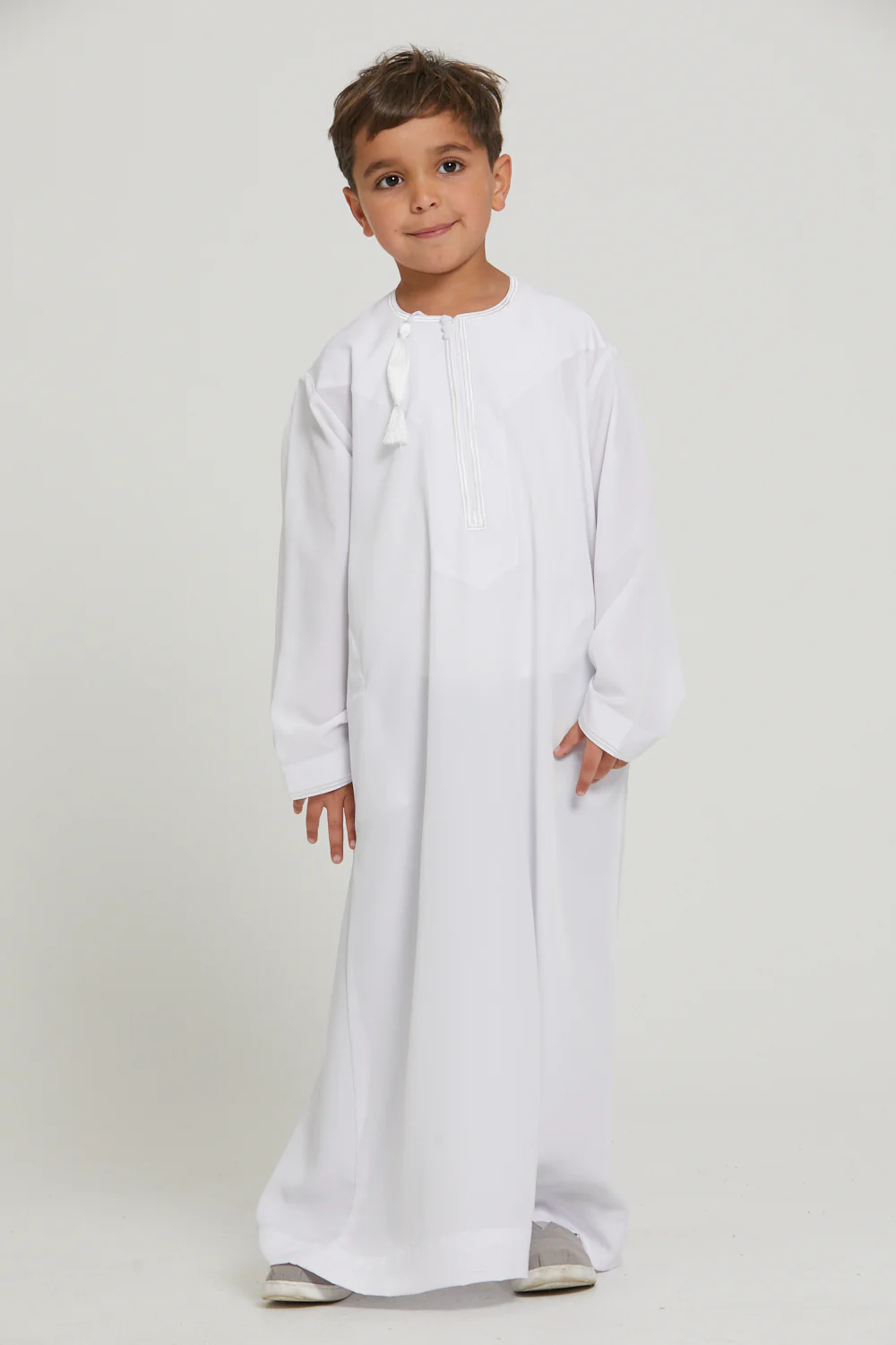 Junior Boys Premium Royal White Omani Thobe - Image 3