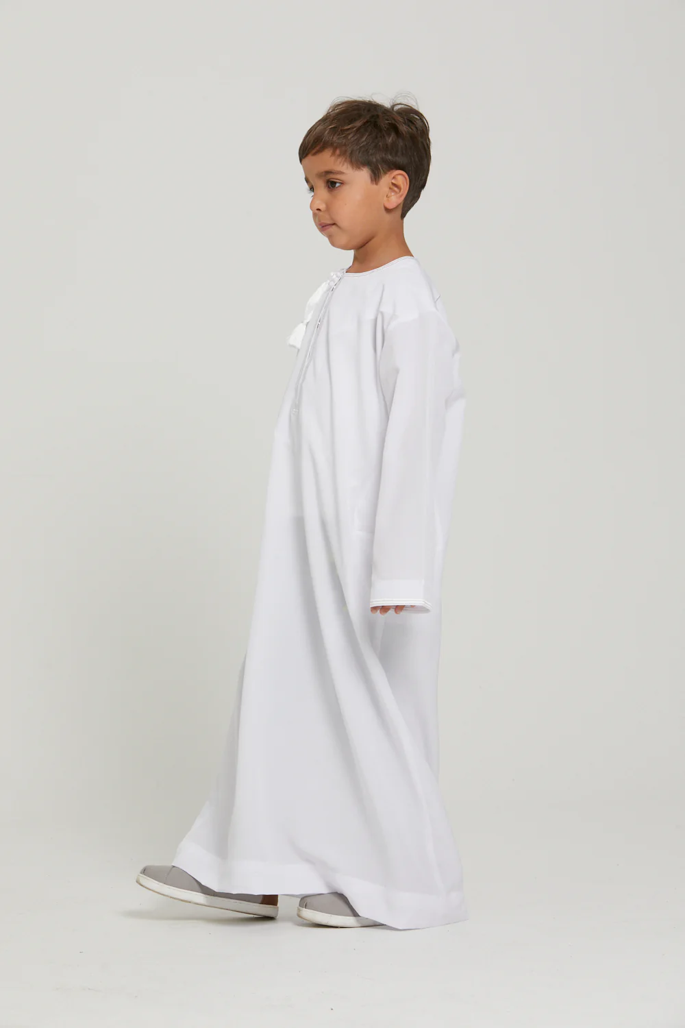 Junior Boys Premium Royal White Omani Thobe - Image 4
