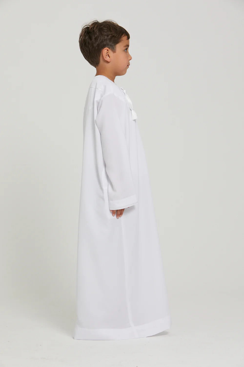 Junior Boys Premium Royal White Omani Thobe - Image 6
