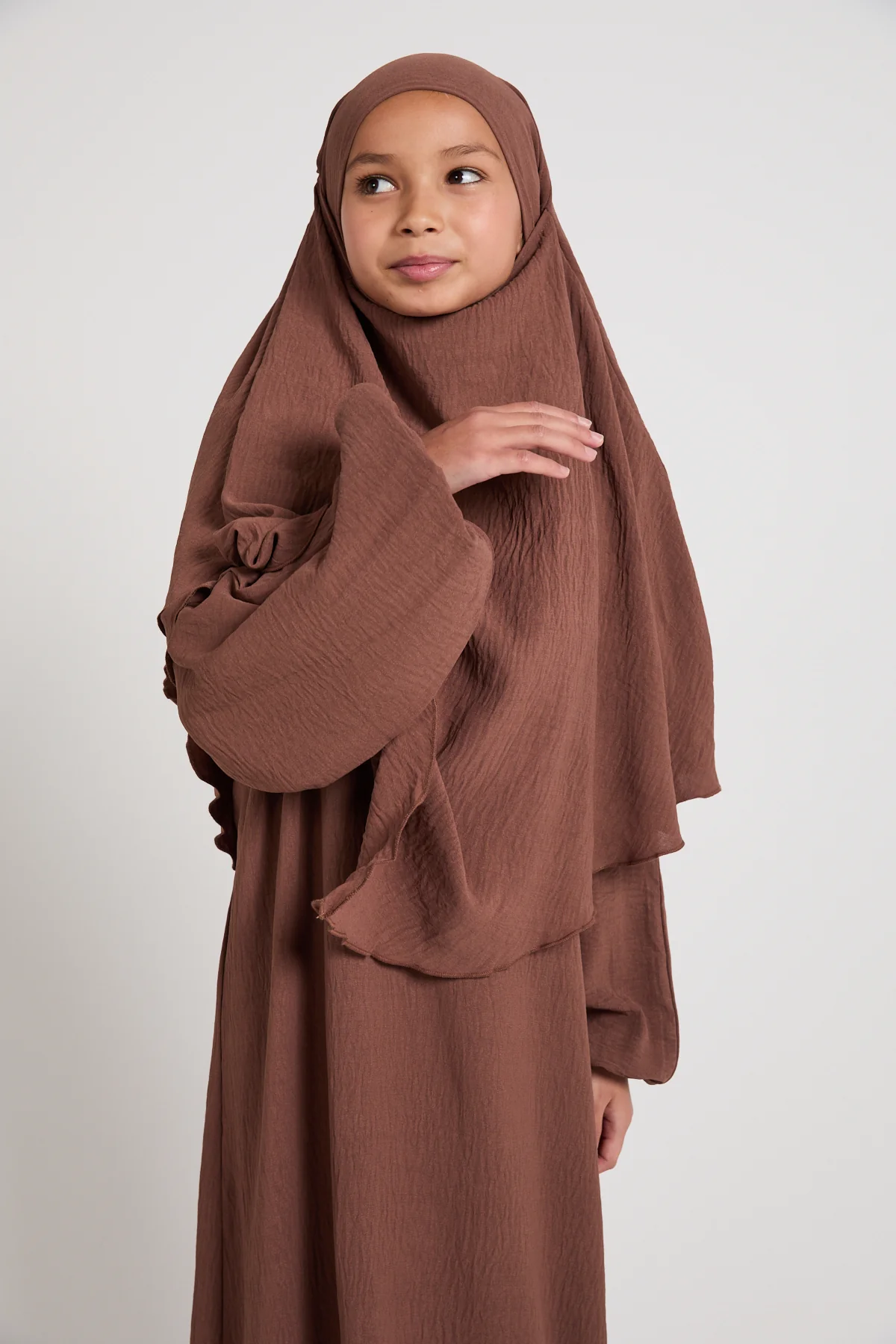 Junior Girls Abaya with Khimar Set - Hazel - Image 2